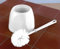 White Toilet Brush And Holder/Bowl - Plastic