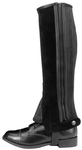 Tough1 Suede Half Chaps - Black - Medium