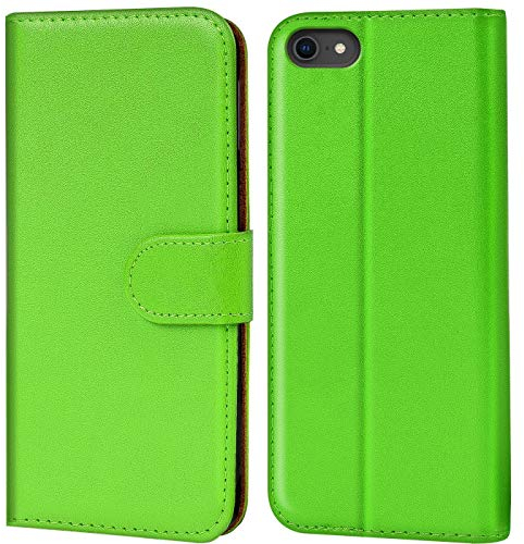Verco iPhone SE 2020 2022 Hülle, Handyhülle für iPhone 7/8, iPhone SE 2. Gen. 3. Gen. Tasche PU Leder Flip Case Brieftasche - Grün