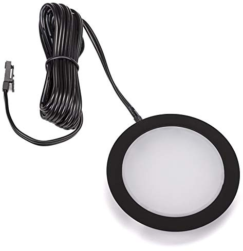 SOTECH 3 x LED Einbaustrahler GIULIA 12V 3W warmweiß 2700K 65 x 12 mm | Gehäuse schwarz Möbeleinbauleuchte Deckenleuchte Deckenstrahler Spot Ultraslim