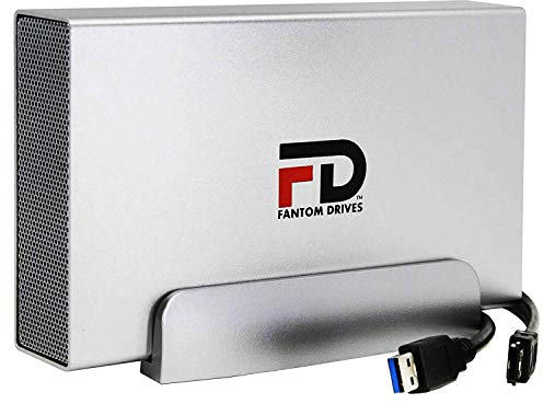 Fantom Drives FD DVR8KEUS - Disco Duro Externo (8 TB, USB 3.0 y eSATA, Incluye Cable USB y eSATA, Compatible con DirecTV, Plateado)