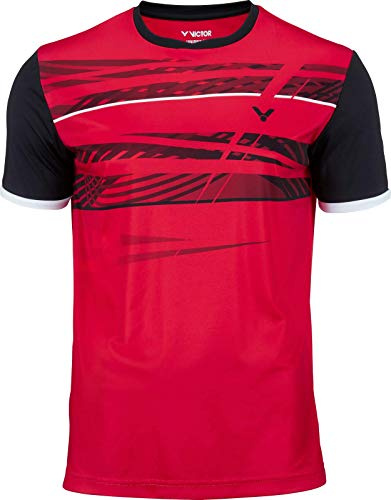 VICTOR Badmintonshirt/Squashshirt/Sportshirt T-Shirt Function Unisex, erhältlich Größen (rot, XS)