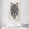 ABAKUHAUS Fuchs Wandteppich und Tagesdecke, Maske Keltische Art aus Weiches Mikrofaser Stoff Waschbar ohne Verblassen Digitaldruck, 140 x 230 cm, Schwarz Ecru