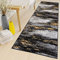TAPISO Maya Teppich Läufer Meterware Kurzflor Wohnzimmer Flur Küche Modern Brücke Grau Gelb Schwarz Verwischt Meliert Design ÖKOTEX 80 x 300 cm