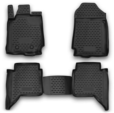 OMAC Gummimatten Fußmatten kompatibel mit Ford Ranger 2012-2022 DoubleCab Schwarz