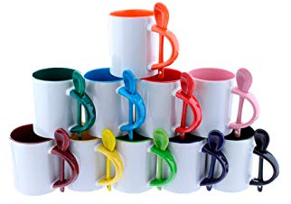 Taza Bicolor Con Cuchara Granate Para Sublimación Wonduu