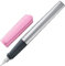 Lamy nexx rose Füller - Füllhalter mit rutschfestem Griff & polierter Stahlfeder in Strichbreite M - dreieckiges Gehäuse aus Aluminium - inkl. Tintenpatrone T 10 blau - Rechtshänder