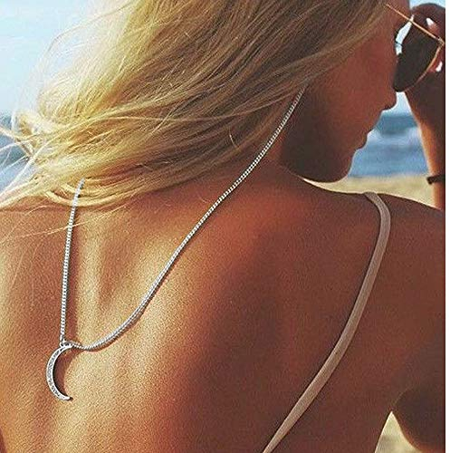 Yienate Boho-Brillenketten mit Strass-Mond-Anhänger, rutschsichere Brillenkette, Brillen-Zubehör, Brillen-Halterung, Sonnenbrillen-Halter, für Damen und Mädchen (Silber)