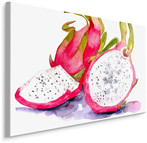Muralo Leinwandbilder 120x80 Essen Obst Saftig Leinwand Wandbild Kunstdruck Frisch Exotisch Natur Gemalt Schlafzimmer Wohnzimmer Wanddekoration Design XXL 732 Br. 120 cm x Hö. 80 cm