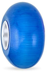 Simple Cristal De Murano Azul Brillante Sólido Espaciador Abalorios Encanto Para Las Mujeres Para Adolescentes Encaja Europea Pulsera .925 Plata Esterlina