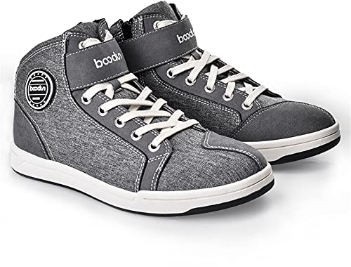 Sebasty Stivali da Moto,Scarpe Casual da Uomo,Stivali da Motociclista in Tessuto Antipioggia in Microfibra,Scarpe da Moto Traspiranti Estive,44