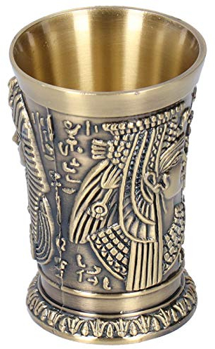 Tasse à Vin Vintage, Coupe de Vin en Métal Sculpture Vintage Verre à Vin Égyptien Tasse à Boire Rétro Culture Égyptienne Antique Style Récipient à Boire Décoration Artisanale