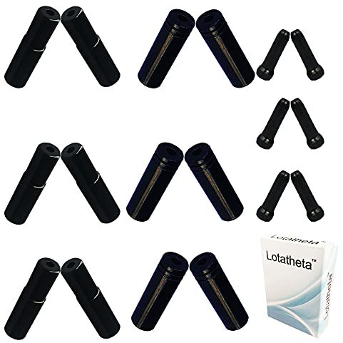 Lotatheta 6 PCs 5mm Black Alloy Road Mountain Bicycle Bike Brake Cable Tips Caps End Crimp + 6 PCs 4mm Shift Derailleur Cable Tips End + 6 PCs Cable End Crimps(Total 30 PCS)
