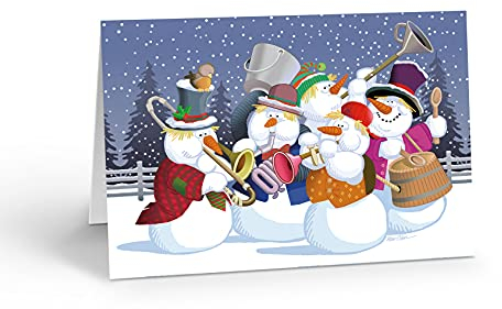 Weihnachtskarten und Umschläge, Musik, Musik, Band, 18 Stück