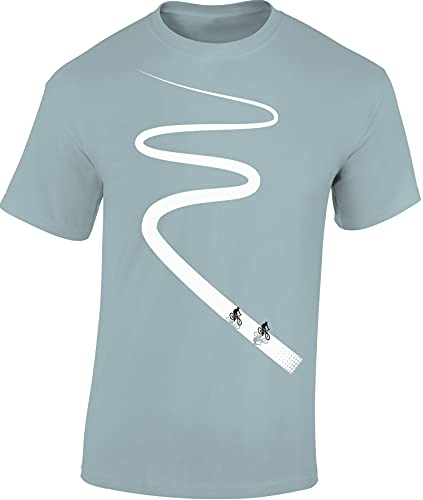 Fahrrad T-Shirt Herren : Radweg - Fun Shirts Männer (Ice Blue L)