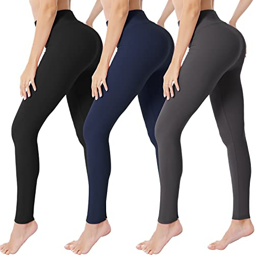 VALANDY Creamlush 3 Pack Leggings for Women High Waisted Tummy Control Leggings Buttery Soft Yoga Pants（S-5XL）