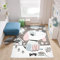TAPISO Baby Teppich Kinderteppich Kurzflor Taupe Weiß Grau Rosa Blau Hund Sterne Himmel Hundehütte Schmetterling Kinderzimmer Modern 140 x 200 cm