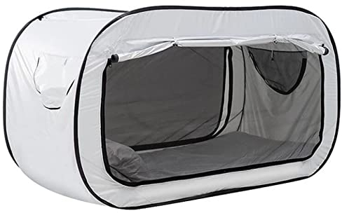 WLDOCA Pop Up Bettzelt für Erwachsene Oder Kinder, Faltbare Atmungsaktive Betttunnel Betthimmel, Büro des Wohnsitzes Verdunkelungs Schlafzelt Dream Tent 81X 41X 47,Weiß