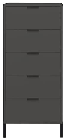 möbelando Kommode Hochkommode Schubladenschrank Beistellschrank Boulder VI Anthrazit Quadratform