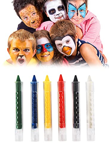 Pinturas Cara para Niños, Pintura Facial Niños, Pintura Cara Niños, Pintura Facial Profesional,Pinturas Cara para Niños Halloween, Pascua, Cosplay, Regalo de Carnaval para niñas, 6 Colores(Estilo 1)