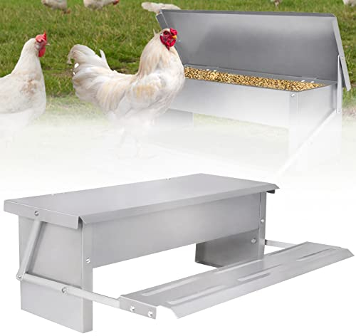 LZQ Futterautomat Hühnerfutter Automat 5 kg，Geflügelfutterautomaten Hühnerfutterautomat Aus Aluminium mit Großem Fassungsvermögen,Anti-Nagetier,Wasserdicht Anti-Rost（1 Packung）