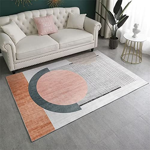 DJHWWD spielmatte für Kinder Teppich vorzimmer Rosa Grauer Teppich, rechteckiger Schlafzimmerteppich, Balkon, Bodenmatte Kinderteppiche Mädchen 200X300CM