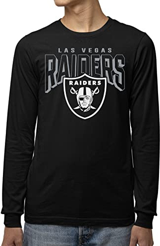 Junk Food Unisex NFL Bold Logo Long Sleeve T-Shirt, Las Vegas Raiders-Schwarz, XXL