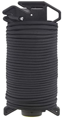 Atwood Rope MFG Ready Rope™ Paracorde 550 de 30,5 m – Corde de parachute à 7 cordes en nylon – Équipement de survie extérieur, fabriqué aux États-Unis – Cordons, bracelets, poignées, porte-clés (noir)