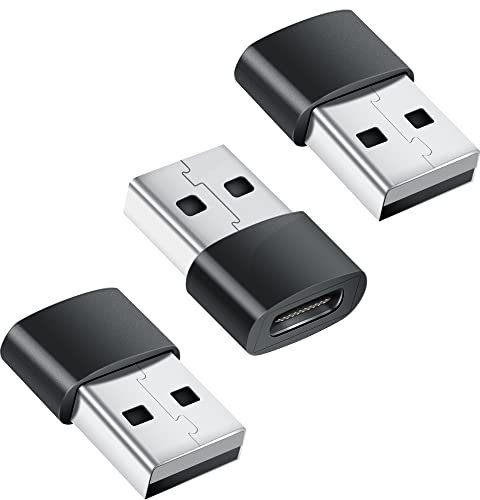 Pack Of 3 USB C Female to USB Male Adapter, Type C to USB A Charger Cable Converter,Compatible with iPhone 11 12 13 14 Plus Pro Max,iPad Air 4 5 Mini 6,Samsung Galaxy S23+ S22 S21 S20,Pixel 5 4XL