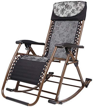 Balkon Büro Relaxsessel Outdoor Garten Schaukelstühle für Erwachsene Relax Comfort | Gartenliege mit Verstellbarer Fußstütze und Verstellbarer Rückenlehne | Klappsessel für Patio Steel