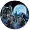 1000-teiliges Puzzle DREI Wölfe und Vollmond, kreisförmige Puzzles für Erwachsene und Kinder, Papppuzzles, tolles Geschenk für Erwachsene (Größe 67,5 x 67,5 cm)