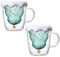 Taza de árbol de Navidad, Tazas Bonitas, Taza de Café de Navidad, Taza de Vidrio Aislada de Doble Pared, Tazas de Navidad con Tapa, los Mejores Mujeres, Niños, Niñas,(un,2)