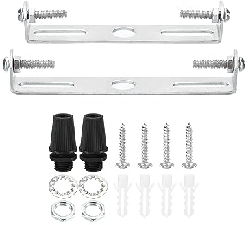 PATIKIL 90mm 100mm Ceiling Light Plate Kit, 2 Set Light Fixture Mounting Bracket Plate Universal Steel Crossbar for Home Office Pendant Wall Light