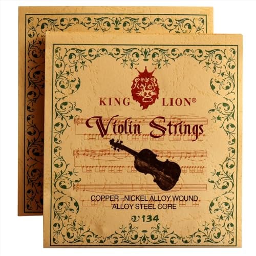 Fansjoy 2 Set Corde per 4/4 Violino (G-D-A-E), Universale Set Completo di Corde per Violino 4/4, 3/4, 1/2 e 1/4, con Estremità a Sfera Nichelata