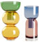 Cloudnola Lot de 2 vases réversibles en Verre pour Fleurs et bourgeons - Vert et Jaune et Bleu et Rose - pour la Maison, Un Mariage et Un événement