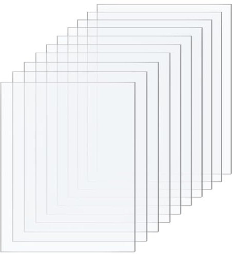 Taiyeestar 10 hojas acrílicas cuadradas transparentes de 1 mm de grosor, tablero acrílico de plexiglás transparente, para reemplazo de marcos de fotos, proyectos de exhibición, pintura, manualidades