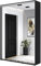 Meble Slupia - ZUZA 2 Garderobenschrank - Kleiderschrank mit Spiegel und Schiebetüren - 130x242x45cm - Kleiderstange Schrank - für Schlafzimmer, Flur - Laminierte Platte, Schwarz