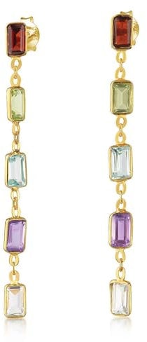 Materia Edelstein Ohrringe Silber 925 hängend vergoldet SO-204