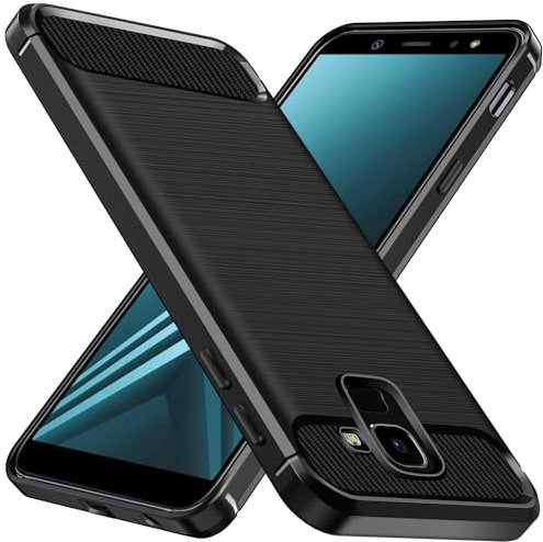 ivoler Coque Silicone pour Samsung Galaxy A6 2018, [Protection Antichoc Militaire] Étui de Protection, Mince Souple TPU Anti-Rayures Dos Bumper Housse, Noir