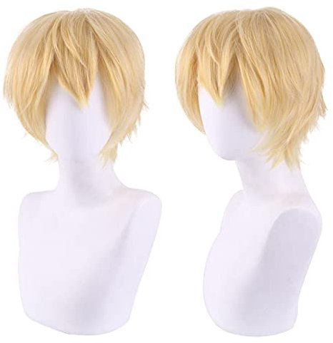 HBYLEE - Cosplay Wig for Chainsaw Man Denji Wig Light Golden Wigs Short Anime Halloween Party [Colour: Golden]