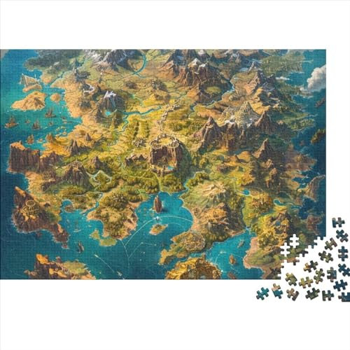 World Map 500 Pieces Jigsaw Puzzles Educational Games World Continent Sustainable Puzzle for Adults Adults & Kids Age 14 Years Up 500pcs (52x38cm)