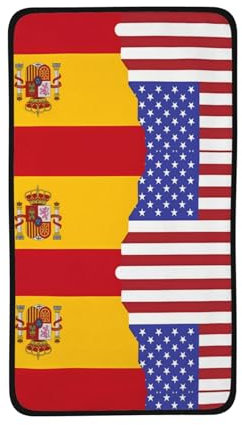 FInpan Toalla de playa con la bandera de España americana, toalla de baño suave altamente absorbente, toalla de mano decorativa grande, hotel, gimnasio y spa, 16 x 28 pulgadas