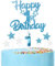 mciskin Happy 1st Birthday Candles Cake Toppers Set, Blue Number 1 Candle for Cake, Girls Boys 1st Birthday Decorations,3D Birthday Number Candles with Silver Star Toppers for Boy Girl