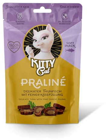 KITTY Cat Praliné Thunfisch & Käse, 10 x 50g (Großpackung) | Ergänzungsfuttermittel, Getreidefrei, Ohne Zuckerzusatz, Hoher Fleischanteil & Taurin, Made in Austria