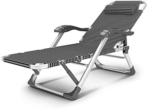 Generisch Chaiselongue-Lounge-Stühle Zero Gravity Chair, grau-schwarz Karierte klappbare Lounge-Stühle, Liegestühle, Outdoor-Stühle – Rückenlehne