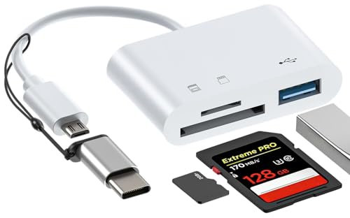 Adattatore per schede di memoria, lettore di schede SD USB 3.0, lettore di schede USB C con USB 3.0, adattatore da USB/C a USB, lettore di schede di memoria per PC, laptop e cellulari