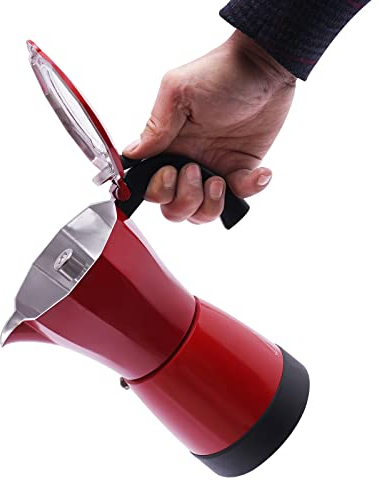 vinnyooc Cafetera eléctrica Cafetera portátil Máquina de café espresso eléctrica Moka Cafetera 6 tazas Moka Maker Olla Con Base Para Fiesta En El Hogar Café
