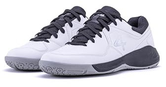 Sega Hyper Power Cushioned Badminton Indoor Court Shoes, Squash Non-Marking Breathable Shock Resistant Anti Slip Trainers (White, UK Footwear Size System, Adult, Men, Numeric, Medium, 12)