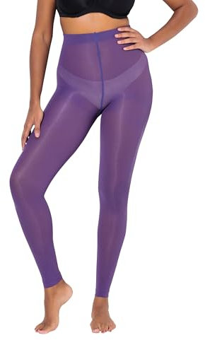 Ulla Popken Strumpf-Leggings, 60 den, Flache Nähte Calzamaglia da 60 Denari, Viola, 54-56 Donna