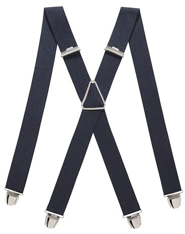 Pierrot Hosenträger für Herren Breit Made in Germany/France - Ultrastarker Gummizug & 4 Extra Starke X-Clips - Verstellbare Länge bis zu 130cm - Garantie auf Lebenszeit